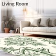 thumbnail image 2 of ODIKA 3'x5' Machine Washable Non-Slip Area Rug, Vintage Distressed Damask with Ornate Scrollwork Elegant Traditional High Traffic Rug, Green, 590564, 2 of 7