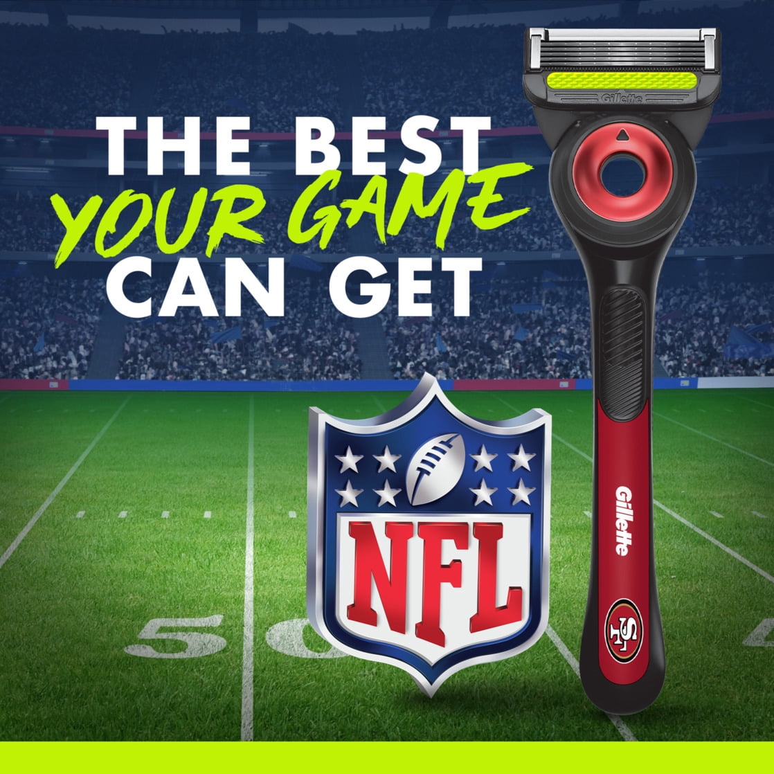 Gillette Labs Official 49ers Licensed Razor for Men, 1 Handle, 4 Blade Refills, with Magnetic Stand, Perfect for Game Day Grooming, Gillette Labs with Exfoliating Bar