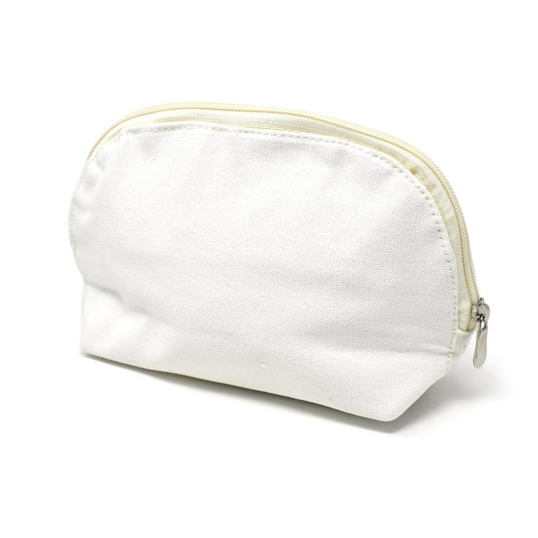 Oval Cotton Muslin Cosmetic Makeup Bag 5 1 2 Inch Gold