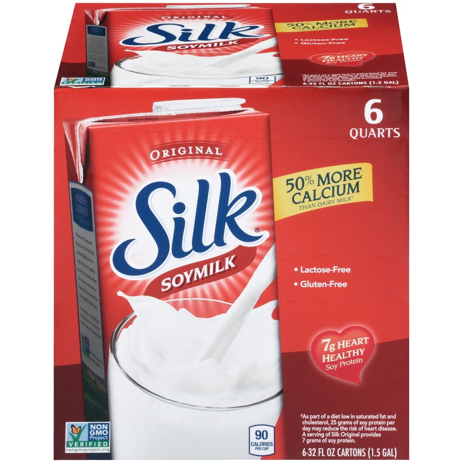 (Pack of 6) Silk Original Soymilk, NonDairy, Vegan, PlantBased, 32 fl