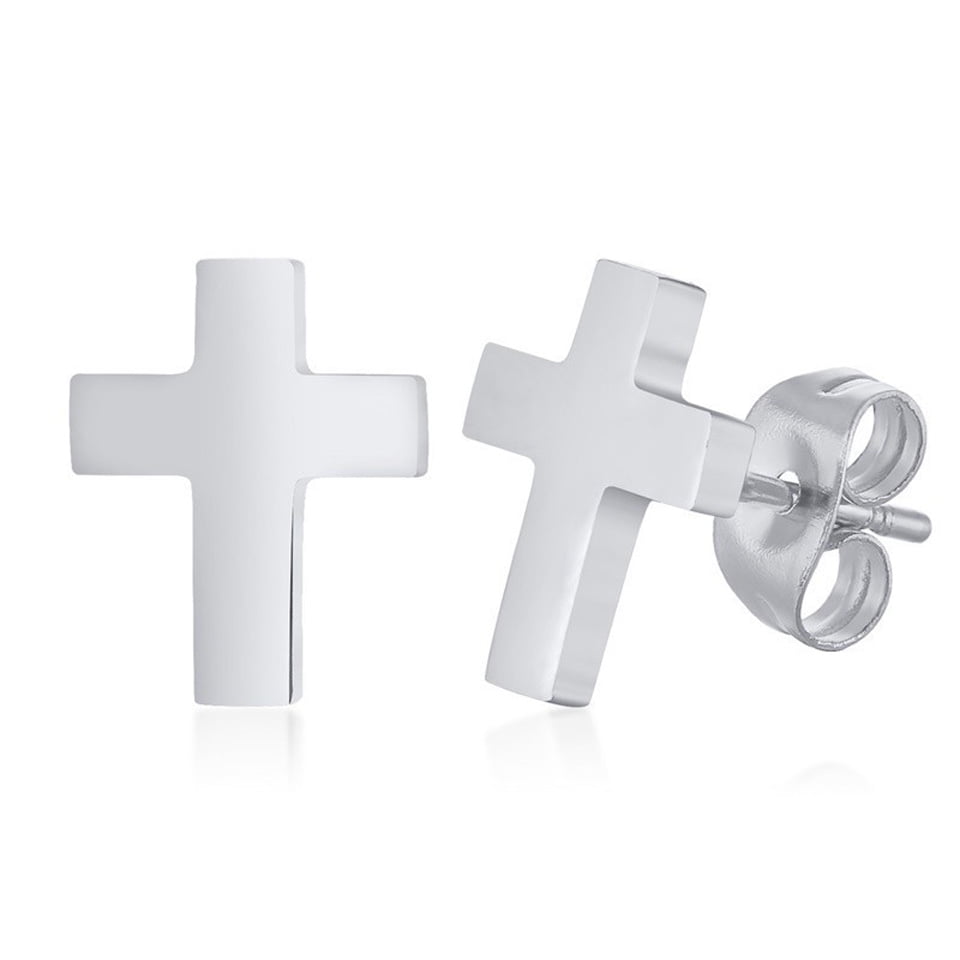 Boucles D'oreilles Croix Oneroomone – 10 Pièces Acier Inoxydable, Hypoallergénique, Unisexe, 5 Modèles