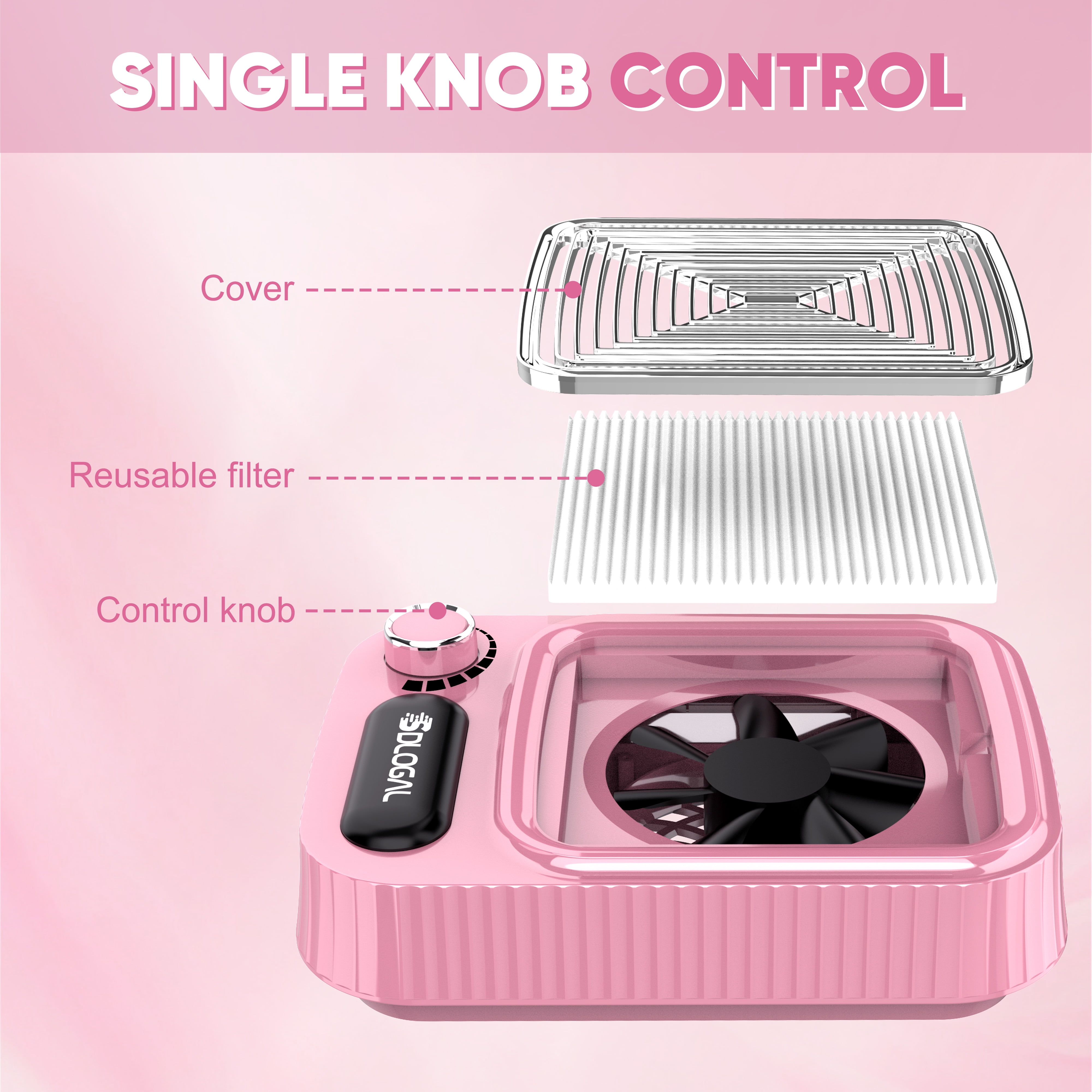 Sdlogal 3-in-1 Electric Nail Drill Polisher with Vacuum Cleaner, 45000 RPM, Polishing,Variable Speed