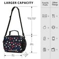 thumbnail image 4 of FORMRS Student Lunch Bag Insulated Reusable Cooler Box with Zipper Pockets, Red Starry Pattern, 4 of 9