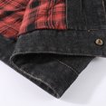thumbnail image 6 of ZCFZJW Mens Classic Lapel Jean Jacket Casual Slim Fit Plaid Trucker Cowboy Coat Pocket Front Casual Men Denim Jackets Trendy Cardigan Outwear Coat with Pockets Black L, 6 of 9