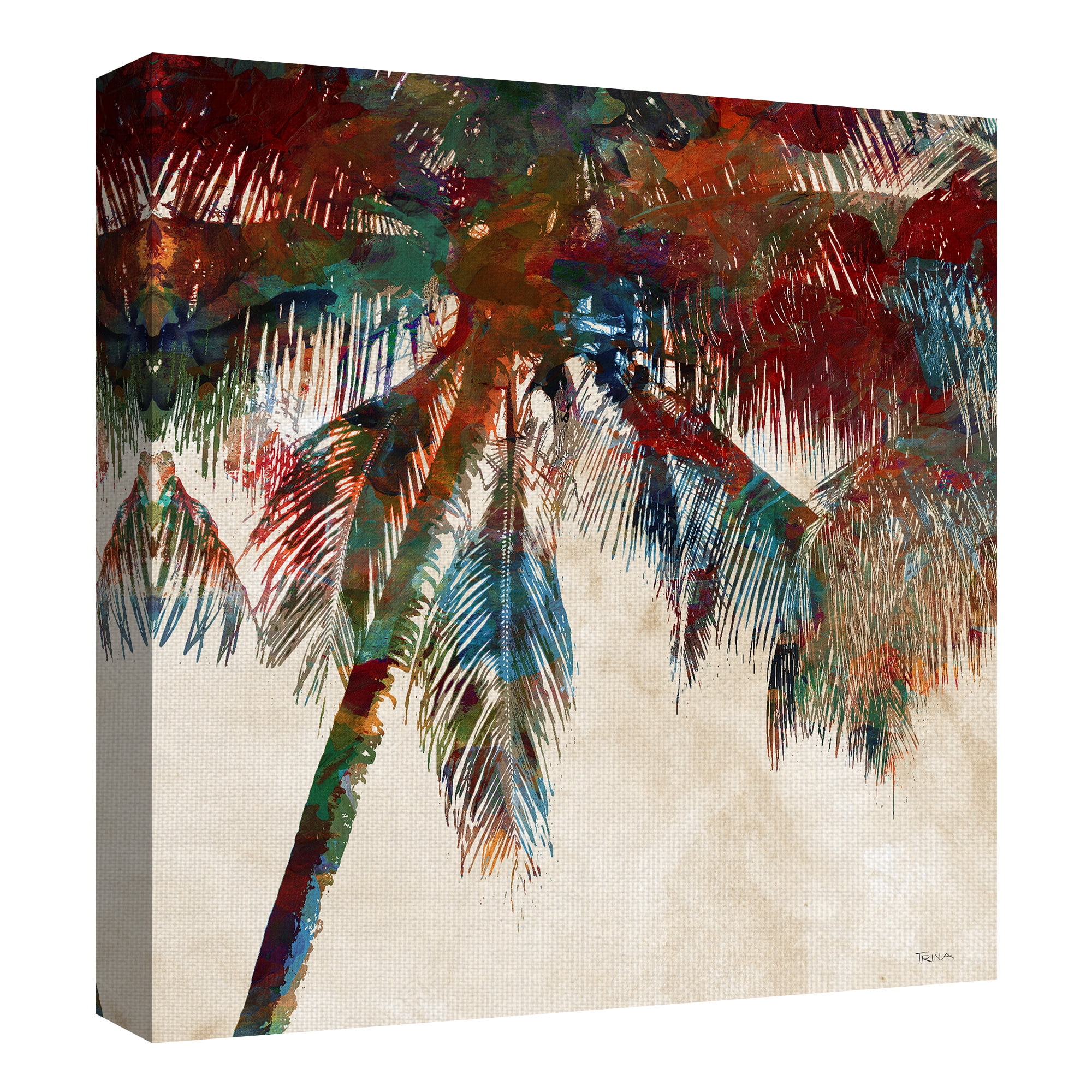 Masterpiece Art Gallery Palm Tree Tropical Punch I by Katrina Craven Canvas Art Print 24" x 24"