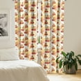 thumbnail image 2 of Ambesonne Rowan Curtains, Romantic Fall Season Tile, Pair of 28"x63", Orange Red Peach, 2 of 5