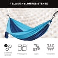 thumbnail image 4 of Hamaca Portátil The Finix Azul 275 x 109 cm de Nailon Resistente con Correas y Bolsa para Camping, 4 of 6