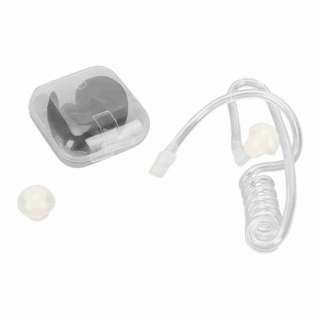 Tubo de bobina acústica de repuesto universal con tapones de silicona para auriculares de radio bidireccional, color negro.