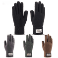 thumbnail image 2 of Guantes de pantalla táctil de doble capa para otoño e invierno, guantes de punto de lana cálidos con jacquard engrosados con forro polar para hombre, 2 of 6