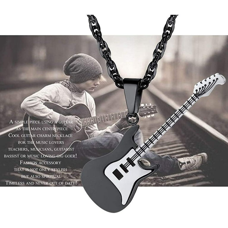 Guitar cheap charm necklace
