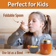thumbnail image 2 of Insulated Food Flask - 530ml Stainless Steel Jar for Hot and Cold Meals – Double-Wall Insulation, Thermal Food Container for School, Office, Travel, Camping - Foldable Spoon, Bag - Orange - 24.7 oz…, 2 of 8