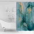 thumbnail image 2 of Green Marble Shower Curtain, 60" x 72", Abstract Modern Art Green Gradient Waves Waterproof Bathroom Curtain Washable Shower Curtain Set with 12 Hooks, 2 of 6