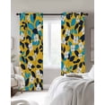 thumbnail image 4 of Flower Orange Blackout Curtains for Bedroom Living Room Darkening Curtains 96 Inches Long Blue Leaf White Floral Pastoral Plant Window Curtain 2 Panels Set Window Treatment Grommet Drapes 52"x96", 4 of 9