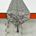 thumbnail image 3 of The HomeCentric Decorative 14’’ x 36’’ Grey & Silver Faux Leather Table Runner with Animal Pattern and Tassels, 3 of 4