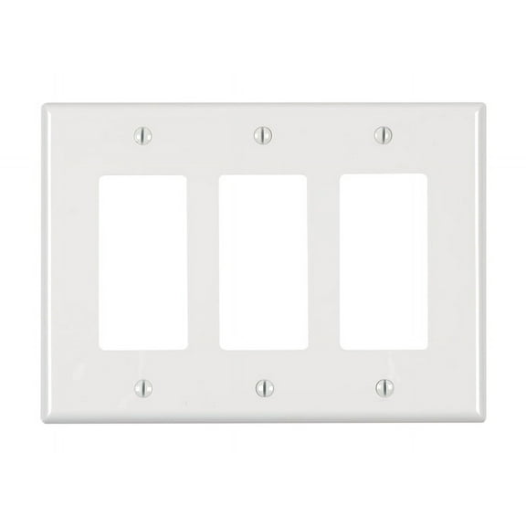 Leviton PJ263-W White Midway Nylon Three Gang Decora Wall Plate