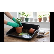 Garden Tidy Tray – Black Potting Tray, 24.5″ L x 22″ W x 8″ H, Durable Indoor Gardening Work Tray