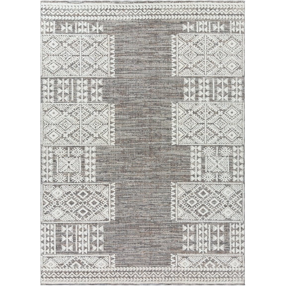BoutiqueRugs Luddenham Bohemian, Transitional Area Rug - Gray, Black, White - 7'10" x 10'2"
