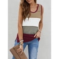 thumbnail image 4 of Uhndy Women's Tank Top Crew Neck Color Block Knit Camisole Loose Sleeveless Blouse Shirts Tops, 4 of 6