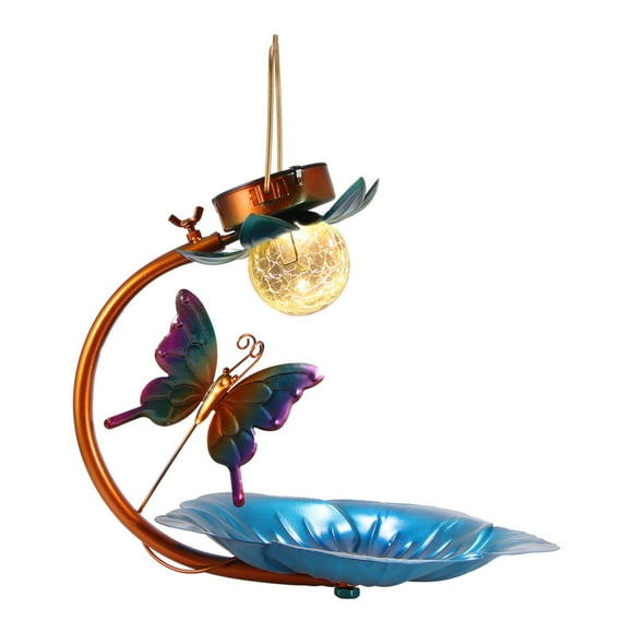 Luz Solar Alimentador De Pájaros Alimentador Colgante De Jardín Luz De Paisaje De Jardín Minnieouse HA013696-00