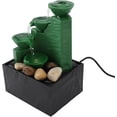 thumbnail image 1 of Tabletop Fountain, Beautiful Desktop Waterfall Fountain Decorative LED Light For Living Room For Office (Ink Black),Emerald Green, 1 of 8