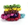 thumbnail image 4 of Skull Colorful Bracelet set of 7 Created-Turquoise Skeleton Beads Tibetan Prayer Yoga Meditation for Men Women Husband Boyfriend Boys, 4 of 6