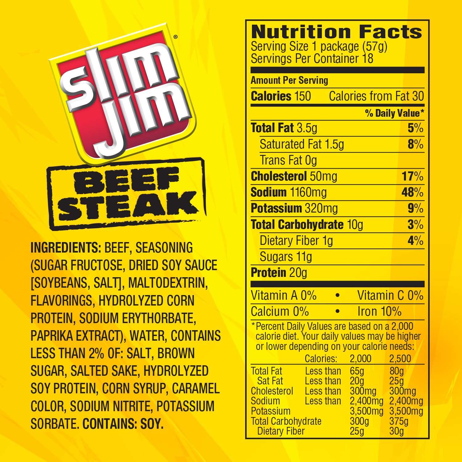 Slim Jim Beef Steak Strip, Teriyaki,