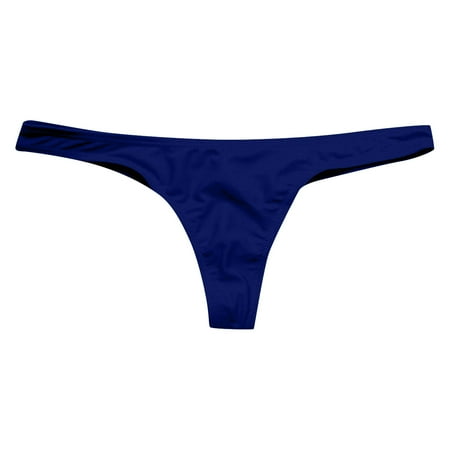 Prdecexlu Women s Hot Summer Beachwear Bikini Bottom Thong Swimwear Navy L