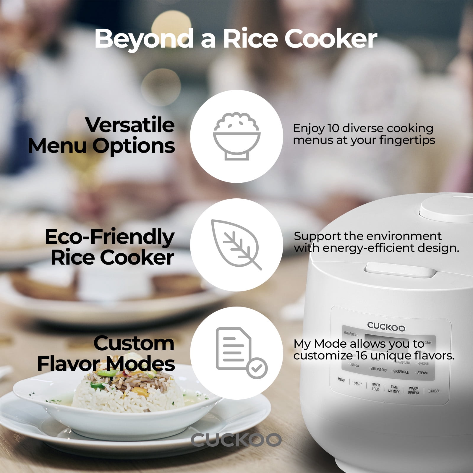 CUCKOO Micom Rice Cooker 6 Cup Uncooked / 12 Cup Cooked, Korean Fuzzy Logic Rice Cooker with Steam Tray, Versatile Food Steamer & Warmer with Non-Stick Inner Pot, Rice Maker, White (CR-0641F)