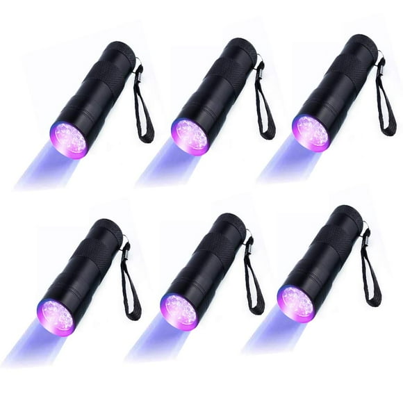 Optimal Shop 6 Pack UV Blacklight 12 LED Flashlight Torch Light Outdoors Etc(6 Pack 12 LED)