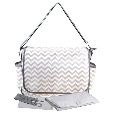 Bellotte Mommy Messenger Diaper Bag Shoulder Shuttle Clips Cushioned Stroller Friendly Changing Mat 11 Pockets