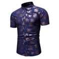 thumbnail image 4 of Ventes de Liquidation Bescita Chemise Homme Décontractée Boutons Col Rabattu Ajustée Imprimé Floral Manches Courtes, 4 of 4