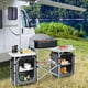 thumbnail image 2 of Costway Mesa de camping plegable y portátil de aluminio con organizador de almacenamiento y parabrisas gris, 2 of 3