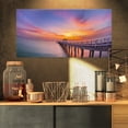 thumbnail image 1 of Wooden Bridge Long Into the Ocean - Pier Seascape Canvas Art Print, 1 of 3