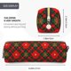 thumbnail image 3 of Disketp Christmas Plaid Flower Estuche de Lápices de Cuero con Cierre, Estuche Compacto para Papelería, Bolígrafos y Accesorios Pequeños, 3 of 7