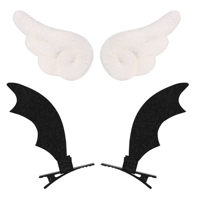 PIXNOR 2 pares de horquillas con alas de ángel y alas de diablo pinzas para el cabello pinzas antideslizantes preciosas pasadores para el cabello