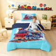 thumbnail image 3 of Erosebridal Train Twin Comforter Sets, Steam Engine Bedding Set, Blue Cartoon, Navy Reversible 2pcs 1 Comforter and 1 Pillowcase, 3 of 6