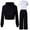 Black, variant on Trupants Girls 3 Piece Tracksuit Set - 100% Polyester Quick-Dry Easy Care Hoodie + T-Shirt + Pants, Black Casual Activewear for Kids 4-12 Years,Size 9-10T
