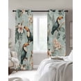thumbnail image 4 of Palm Leaf Blackout Curtains for Bedroom Living Room Darkening Curtains 90 Inch Animal Bird Flower Tropical Plant Watercolor Black Out Window Curtain Privacy Window Treatment Grommet Drapes 52"x90"x2, 4 of 9