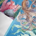 thumbnail image 3 of Ocean World Window Valance for Kitchen, Sea Turtle Jellyfish Octopus Seahorse Coral Rod Pocket Short Curtain for Small Windows, Light Filtering Decorative Valance, 42 x 12 Inch, 3 of 9