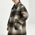 thumbnail image 6 of Auroural Boys Pea Coat Size 7-8 Children's Winter Coats for Kids Double Breasted Lapel Collar Pea Coat Long Sleeve Mid-Long Wool Trench Overcoat with Pockets for Kids 2-15 Years, 6 of 8