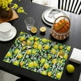 thumbnail image 4 of Bright Lemon Placemats, Set of 4, Flax Machine Washable Durable Linen Table Mats, Heat Resistant Wrinkle Free Place Mats for Dining Table, Tropical Summer Fruit Theme Perfect for Retro Dining Tables, 4 of 6