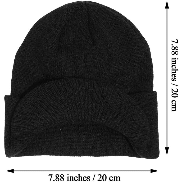 帽子 volume knit beanie Zukuco Men's Winter Knit Cap with Brim, Warm Thick Double