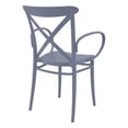 thumbnail image 3 of Siesta Exclusive ISP256-DGR Fauteuil d'Extérieur en Résine Cross TG Gris Foncé - Ensemble de 2, 3 of 7