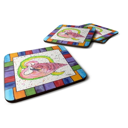 

Carolines Treasures 8440-QFC Beach and Seafood Foam Coaster Set of 4 3 1/2 x 3 1/2 multicolor