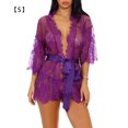 thumbnail image 1 of Mujeres Kimono Camisón Ropa interior de encaje Bata Sexy Malla Ropa de dormir, S, Morado Inevent XX000064-03, 1 of 7