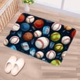 thumbnail image 5 of Baseball Polyester Non-Slip Machine Washable Bath Rugs Office Mat Floor Mats, 5 of 6