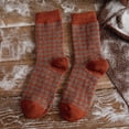 thumbnail image 1 of Womens Winter Socks Autumn And Winter Wool Fleece Mid Tube Socks Houndstooth Printing Warm Stockings, 1 of 3