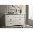 thumbnail image 2 of Lilola Home Elara 57"W White 6-Drawer Dresser with Black Handles, 2 of 7