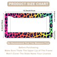 thumbnail image 3 of 1 Pcs Neon Leopard License Plate Frame, License Plate Cover for Car Decorative Parts, Aluminum License Plate Bracket Holder Rust-Proof Weather-Proof for US Standard Car, 3 of 9