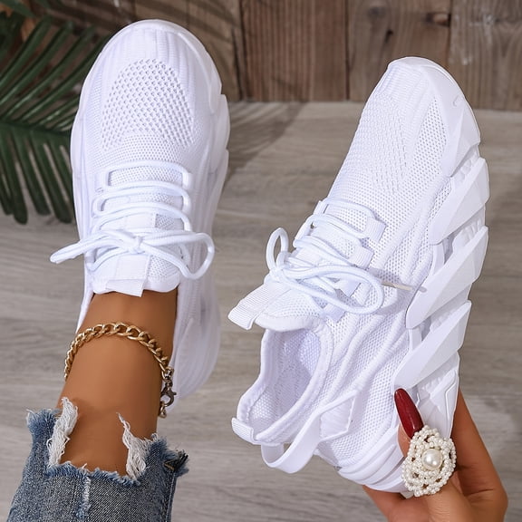 Women's Low-Top Sneakers with Non-Slip Shock-Absorbing Sole & Cushioning - Lightweight Breathable Mesh Sneakers Suitable for Walking, Tennis, Gym,  Women Shoes